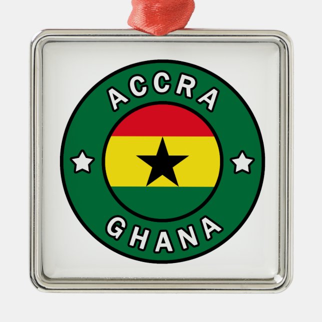 Accra Ghana Metal Ornament (Front)