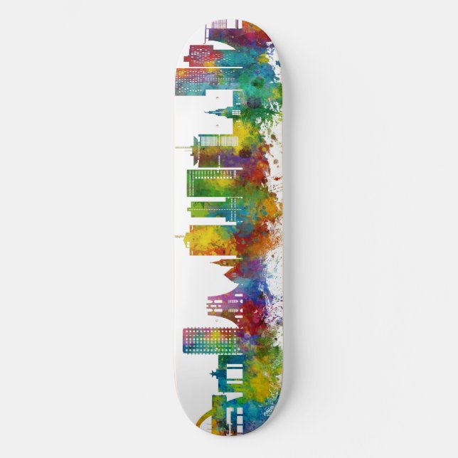 Accra Ghana Skyline Skateboard (Front)