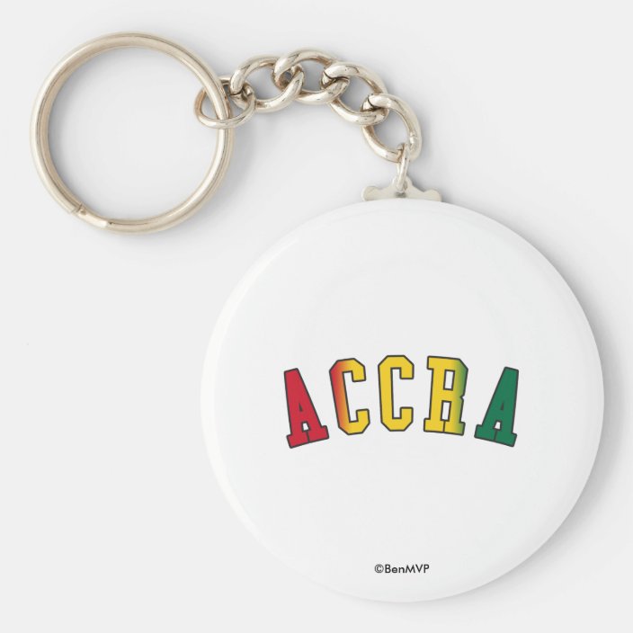 Accra in Ghana National Flag Colors Key Chain