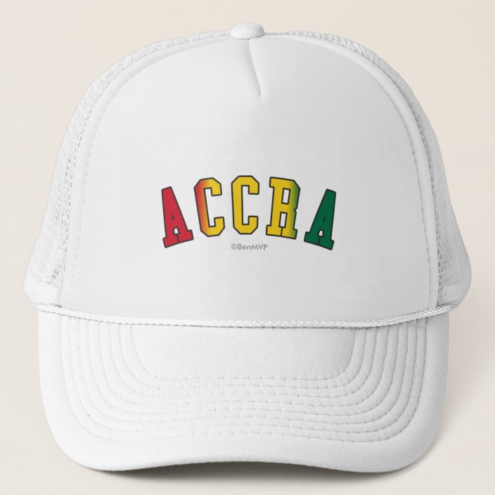 Accra in Ghana National Flag Colors Mesh Hat