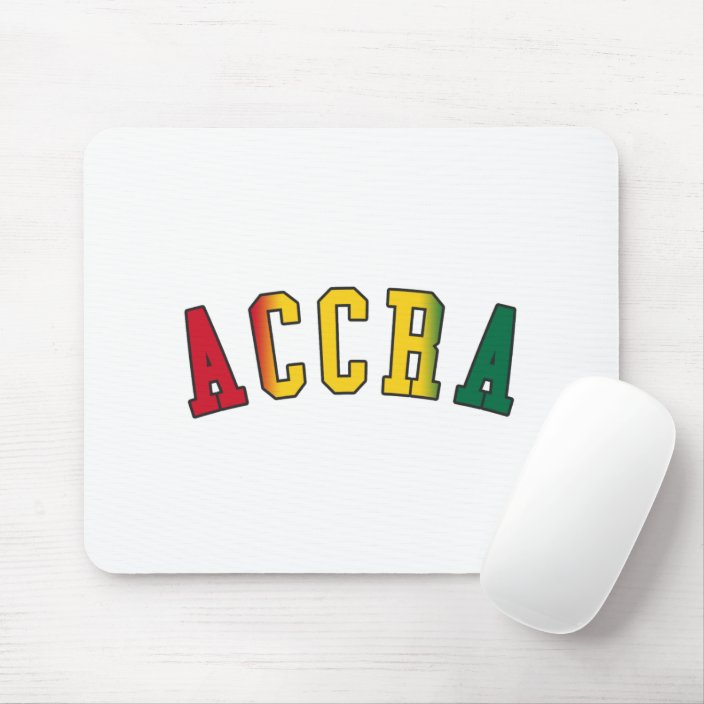 Accra in Ghana National Flag Colors Mouse Pad