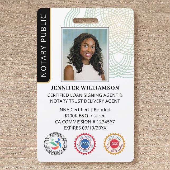 Accreditation Notary Public Photo QR Code ID Black Badge (Creator Uploaded)