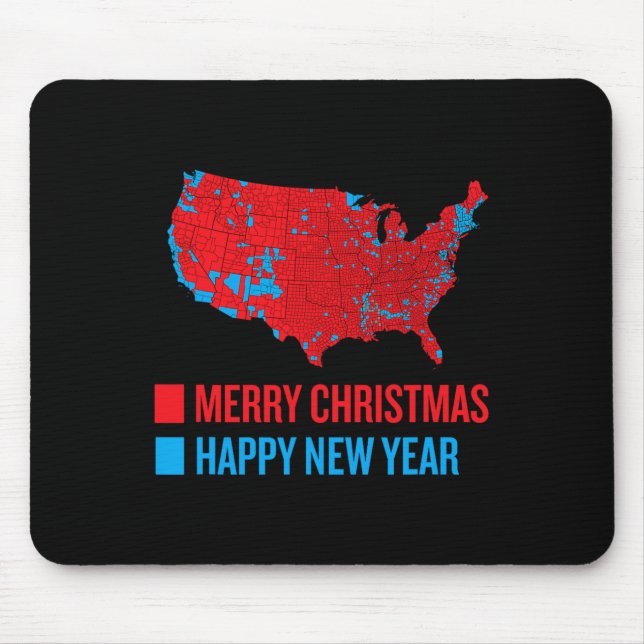 Accurate Election Map Merry Christmas Happy New Ye Mouse Pad (Front)