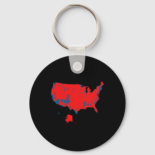 Accurate Map Of 2024 Election Results  Keychain (Front)