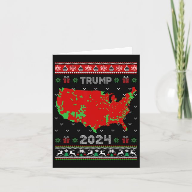 Accurate Map Of 2024 Election Results Ugly Sweater Card (Front)