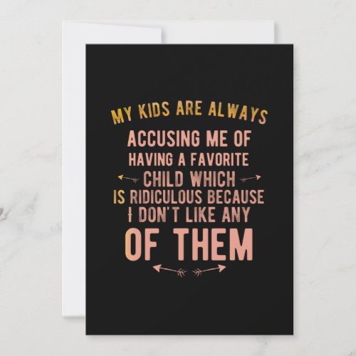 Accusing child thank you card