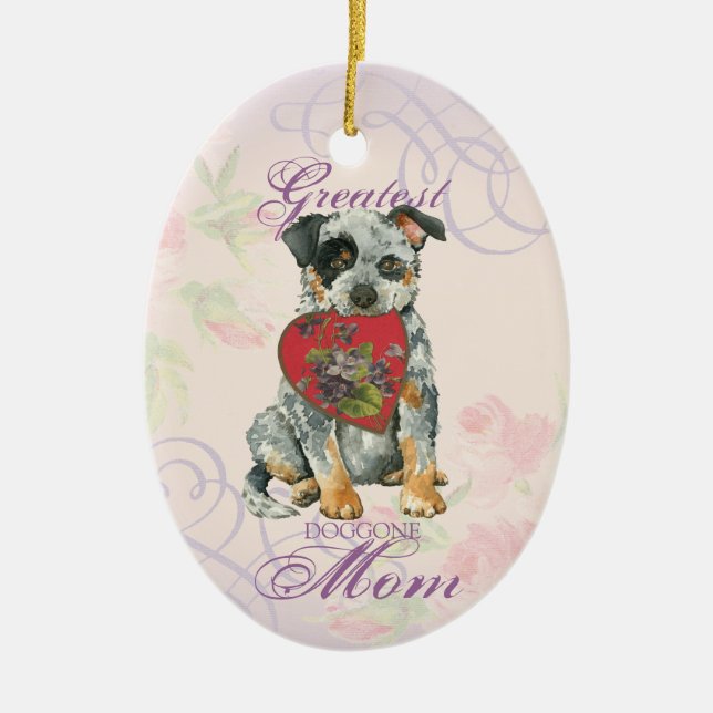 ACD Heart Mom Ceramic Ornament (Front)