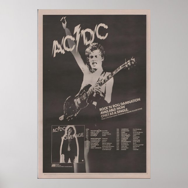 ACDC - 1978 Poster original NME - Rock n Roll (Front)