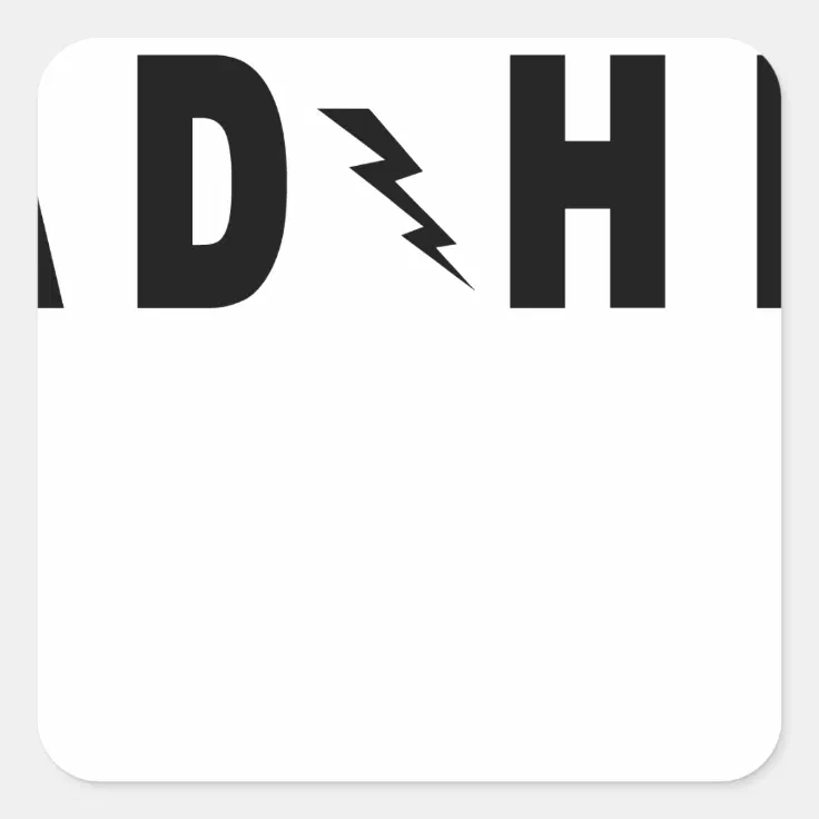 ACDC ADHD Highway to Hey Look a Squirrel! tee.png Square Sticker | Zazzle