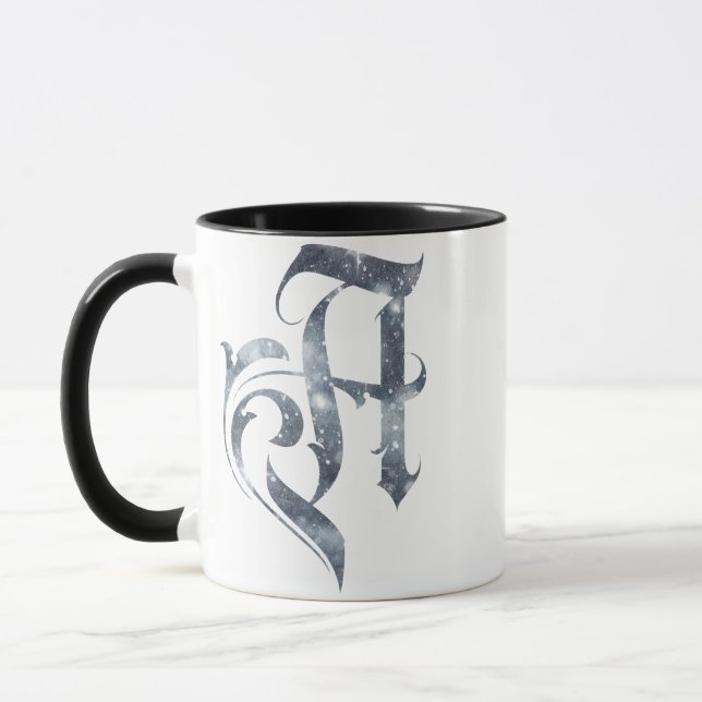 ACE - A - gray sparkle snow Mug (Left)