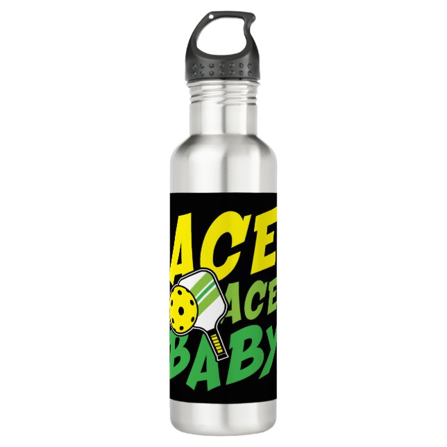 Ace ace baby for a Pickleball player Stainless Steel Water Bottle (Front)