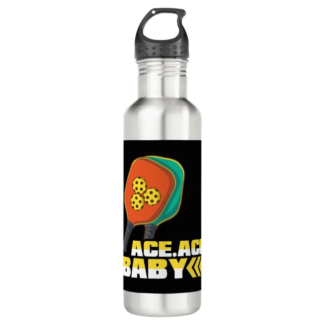 Ace Ace Baby - Pickleball Clothes      Stainless Steel Water Bottle (Front)