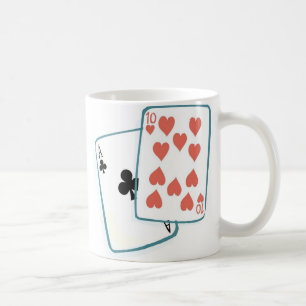 Ace and Ten of Hearts Playing Cards Coffee Mug