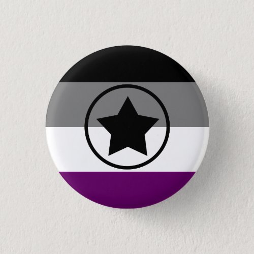 AceAsexual Pride Flag with a Star in a Circle Button