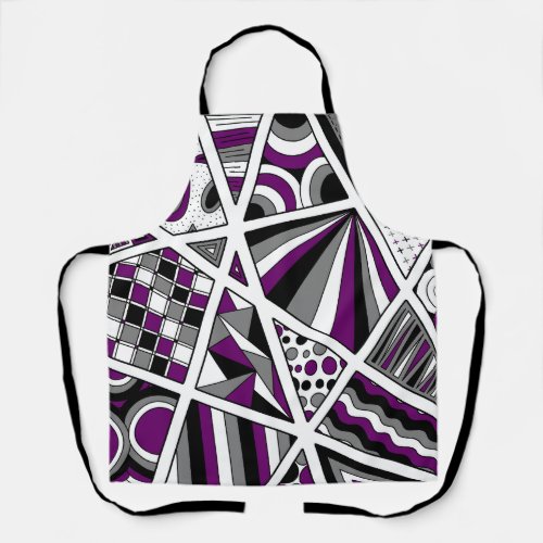 Ace Asexual Pride Zen Doodle Modern Abstract Purpl Apron