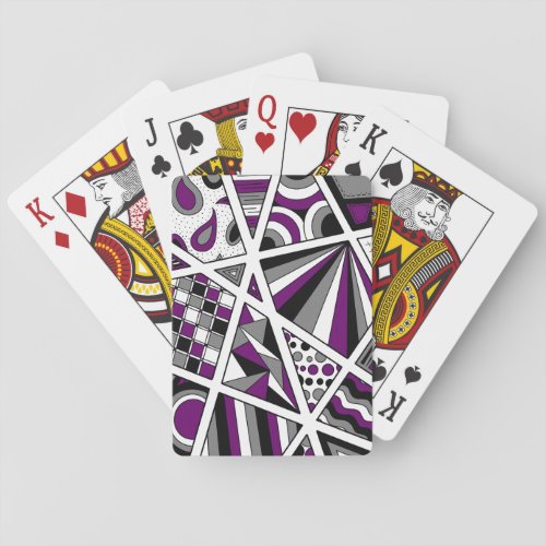 Ace Asexual Pride Zen Doodle Modern Abstract Purpl Playing Cards
