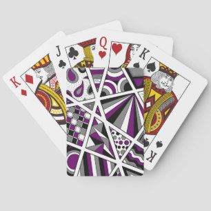 Ace Asexual Pride Zen Doodle Modern Abstract Purpl Poker Cards