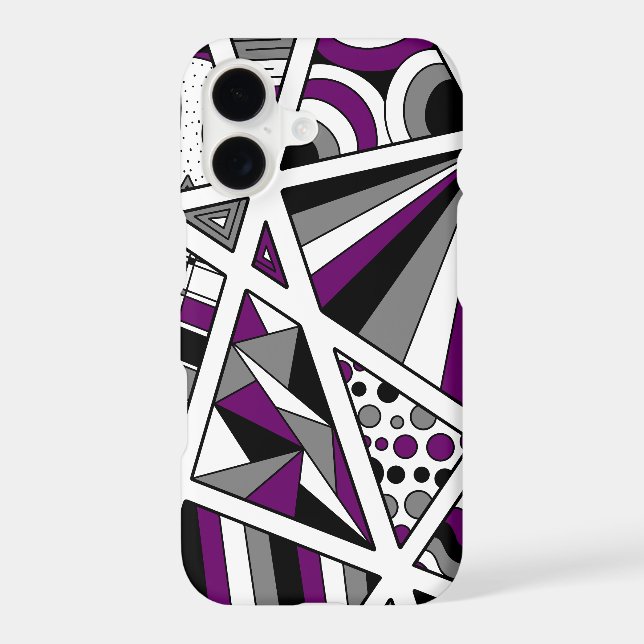 Ace Asexual Pride Zen Doodle Modern Purple Iphone Case (Back)
