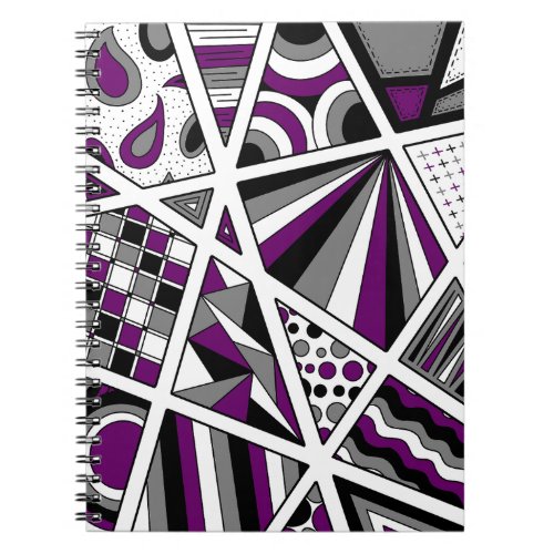 Ace Asexual Pride Zen Doodle Modern Purple Notebook
