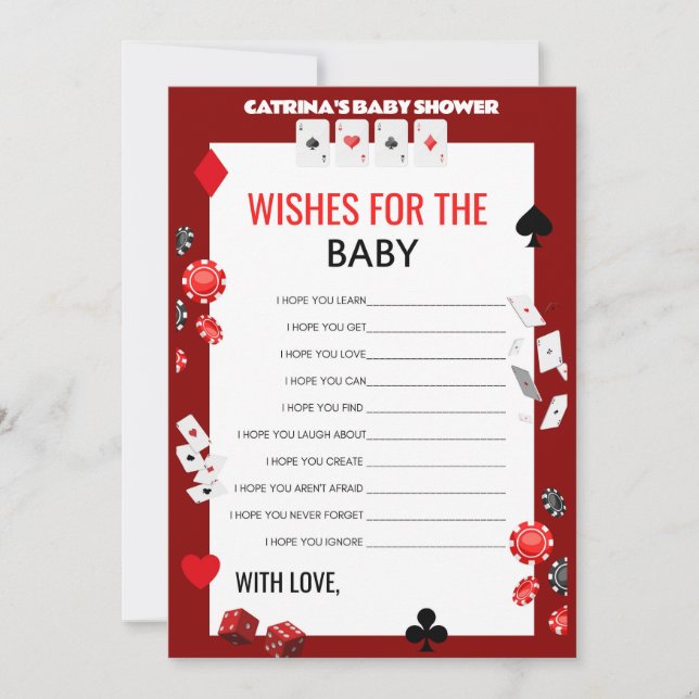 Ace Casino Baby Shower - Editable Name, 5x7 Invitation (Front)