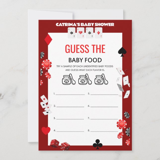 Ace Casino Baby Shower - Editable Name, 5x7 Invitation (Front)