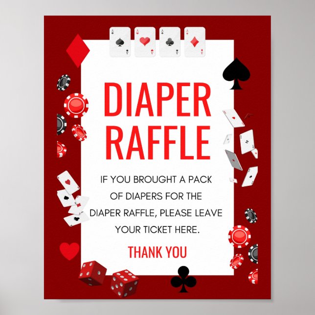 Ace Casino Baby Shower Game Sign (Front)