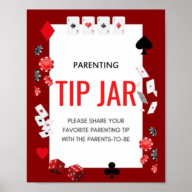 Ace Casino Baby Shower Game Sign (Front)