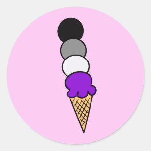 Ace Cream (Asexual Pride) (LGBTQ+ Ice Creams) Classic Round Sticker