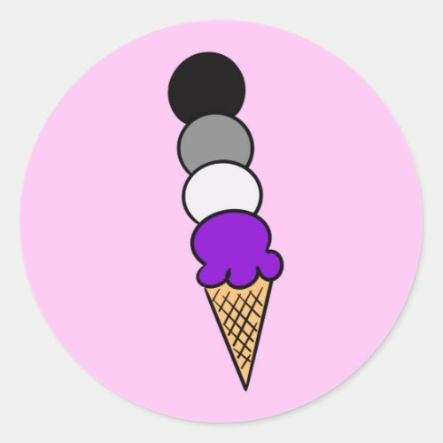 Ace Cream Asexual Pride LGBTQ Ice Creams Classic Round Sticker