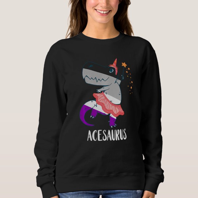 Ace Dancing T-Rex Tyrannosaurus Asexual Pride Ace  Sweatshirt (Front)