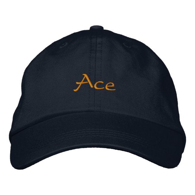 Ace Embroidered Baseball Cap (Front)