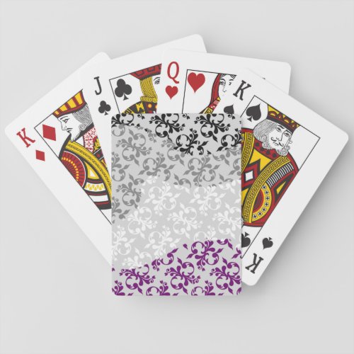 Ace flag fleur_de_lis black gray white purple playing cards
