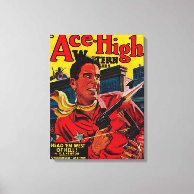 Ace High Magazine Cover 3 Canvas Print (Front)