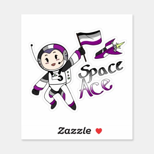 Ace in Space Asexual Pride Sticker