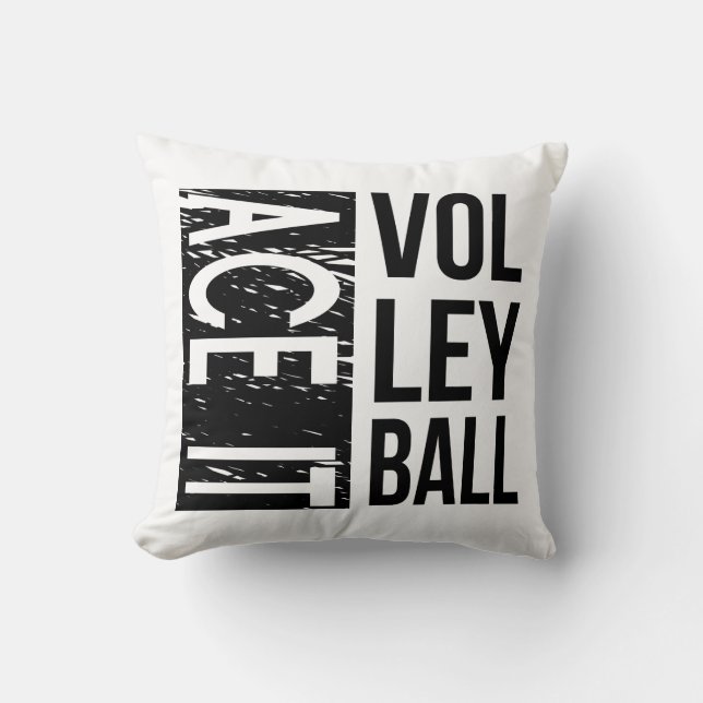 Ace It Volleyball Throw Pillow (Front)