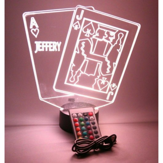 Ace & Jack Blackjack Light Lamp LED Personalized (Front)