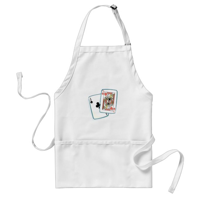 Ace Jack Poker Playing Cards Blackjack Winner Hand Adult Apron (Front)