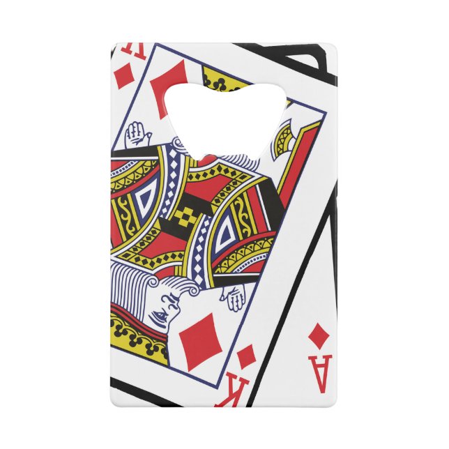Ace & King of Diamonds 21st Birthday Credit Card Bottle Opener (Back)