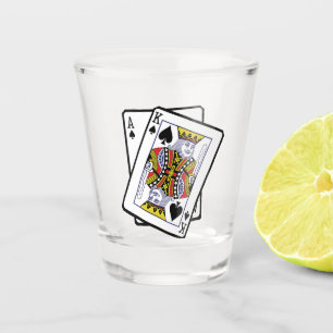 Ace & King of Spades 21st Birthday Shot Glass