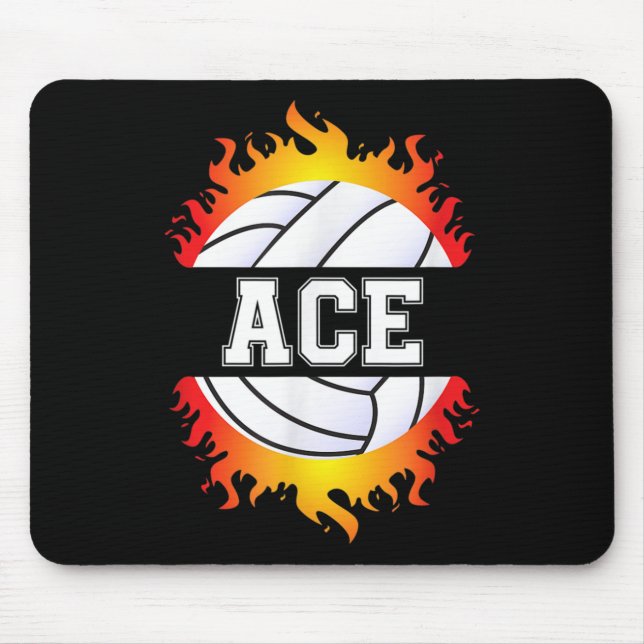 Ace Name Volleyball Player Boys Ball and Net Sport Mouse Pad (Front)