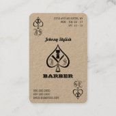 Ace of barbers kraft business card (Front)