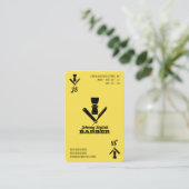 Ace of barbers yellow black business card (Standing Front)