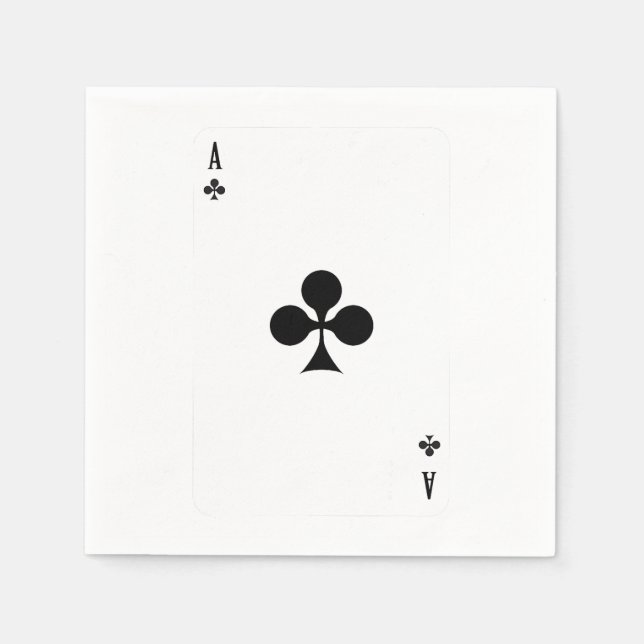 Ace Of Club Playing Card Funny Matching Halloween  Napkins (Front)