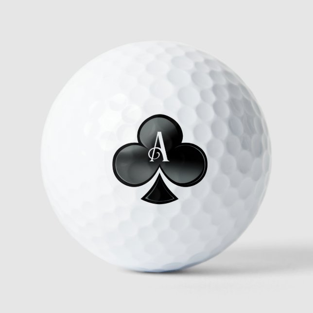 Ace of Clubs Casino Deck of Playing Cards Golf Balls (Front)