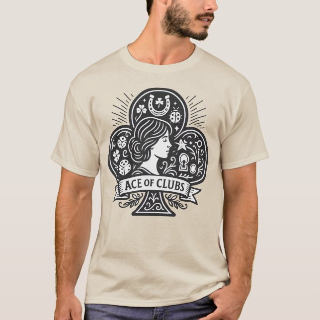 Ace of Clubs — Lady Luck Cameo T-Shirt (Front)