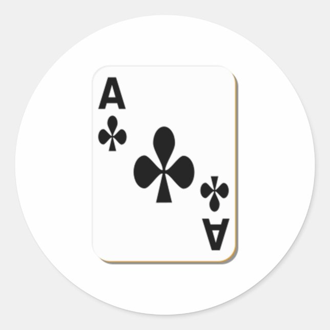 Ace of Clubs Playing Card Classic Round Sticker (Front)