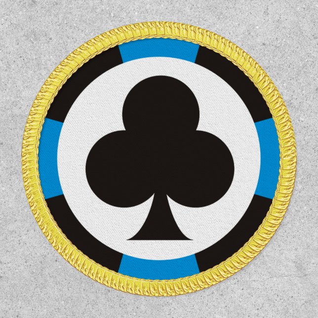 Ace of clubs poker chip card game apparel patch (Front)