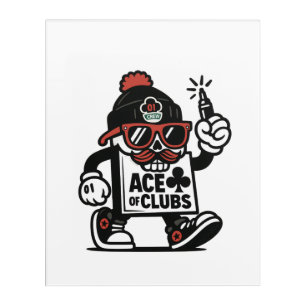 Ace of Clubs Street Mascot — Poker Grind Crew Acrylic Print