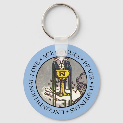 Ace of Cups with Text Keychain
