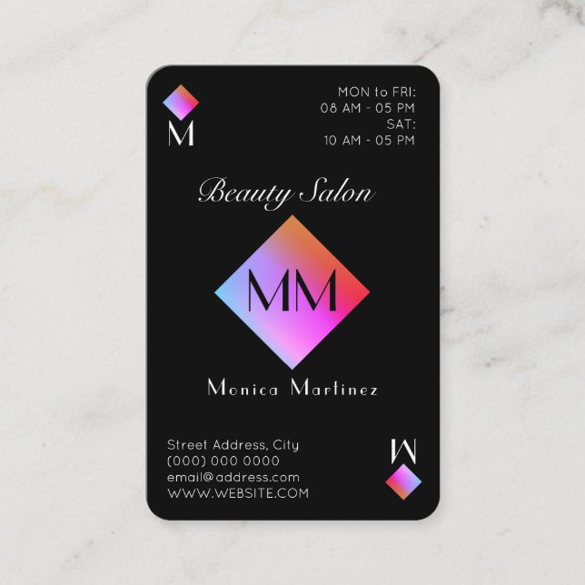 Ace of diamond colorful elegant  business card (Front)
